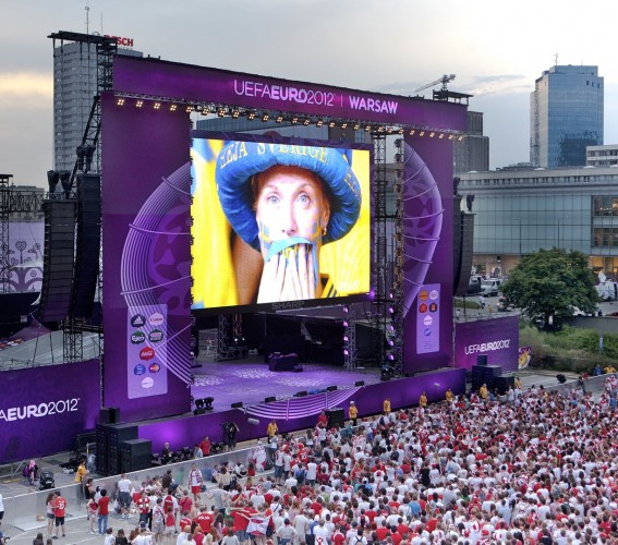 Giant modular LED screen SUPERVISION EURO 2012 Football Warsaw