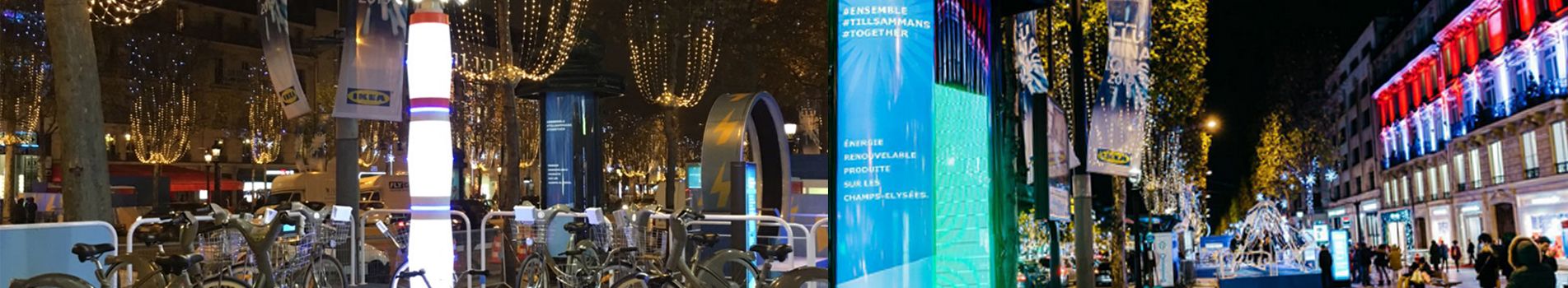 Giant modular LED screen SUPERVISION M10 COP21 Champs Elysées