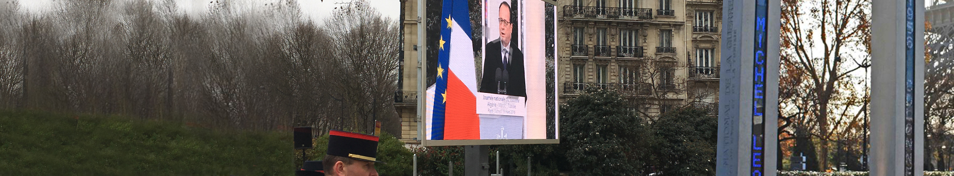 Giant LED screen SUPERVISION LM17 Commémorations Quai Branly banner