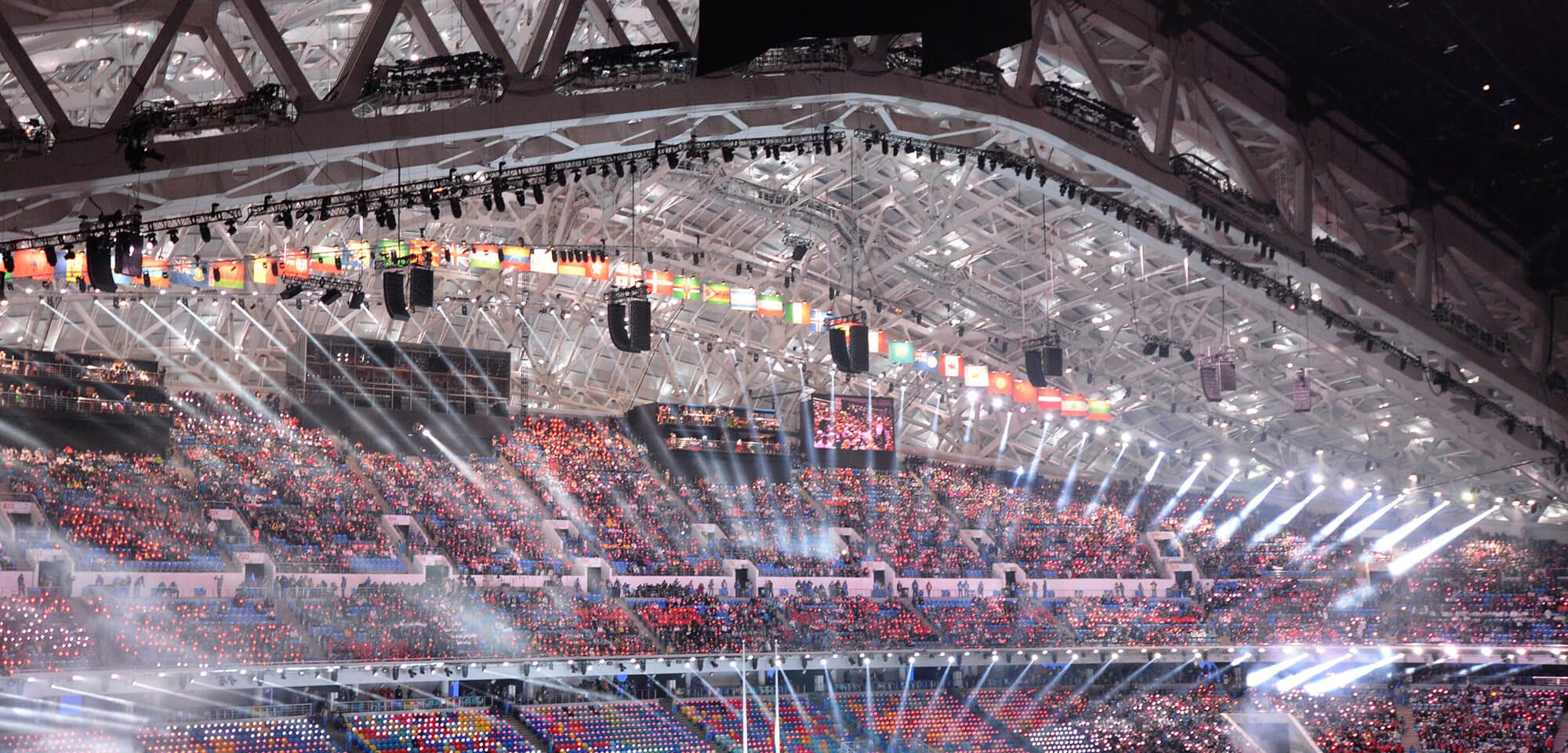 Giant LED screen SUPERVISION Winter Olympic Games Sochi 2014 banner