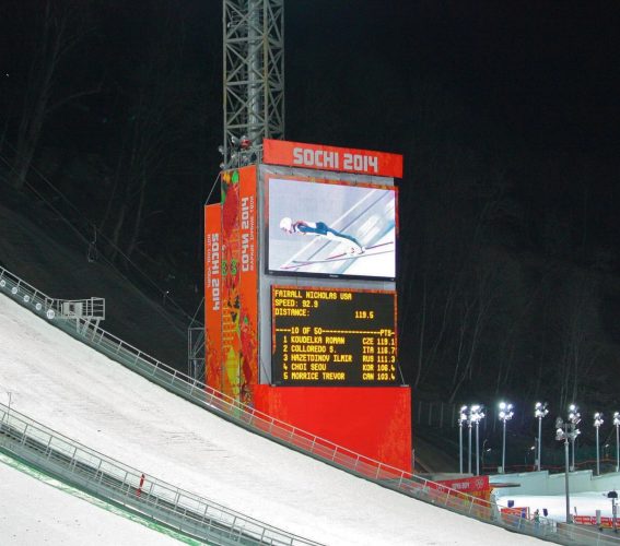 Ecran géant LED modulaire SUPERVISION Jeux Olympiques hiver Sochi 2014
