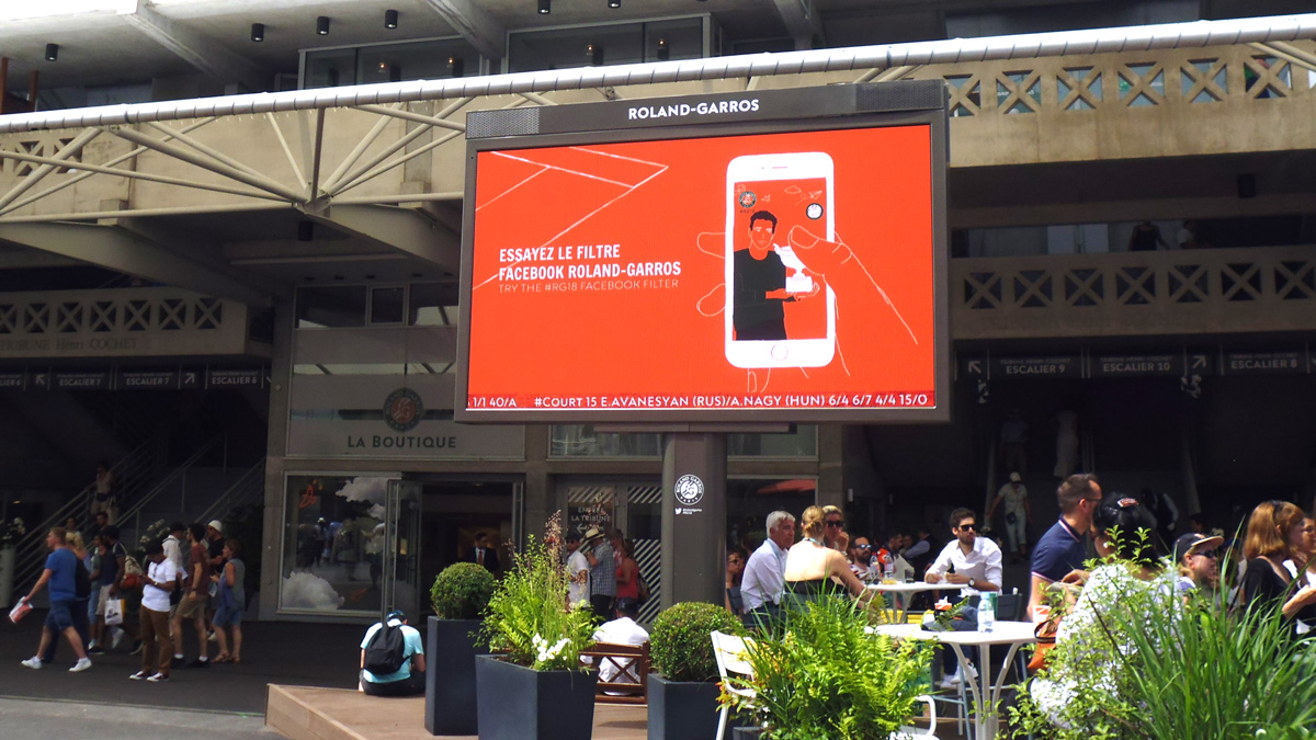 pantalla gigante LED M5.8 Supervision Roland Garros